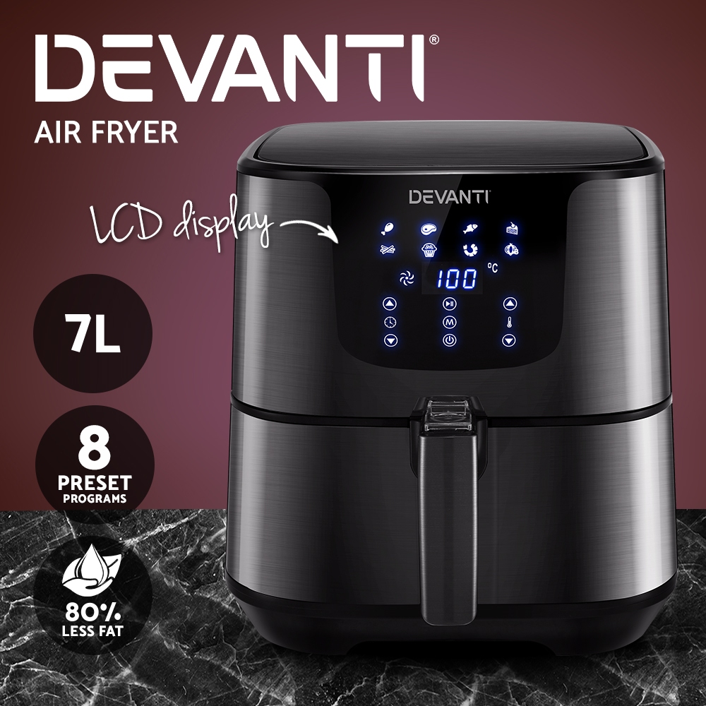 Devanti Air Fryer 7L Lcd Fryers Black – Auz Sales Online Devanti Air Fryer 7L Lcd Fryers Black - Image 4