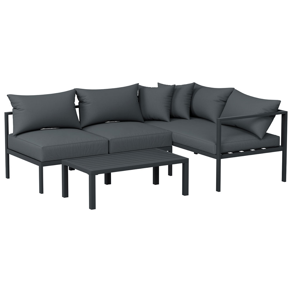 Gardeon 4-Seater Outdoor Sofa Set | Aluminium Charcoal – Auz Sales Online 4 Seater Outdoor Sofa Set