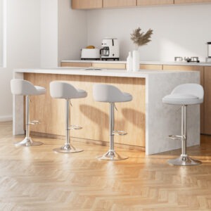 Artiss 4x Bar Stools PU Leather Gas Lift White kitchen island set