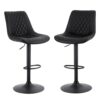 black leather bar stools
