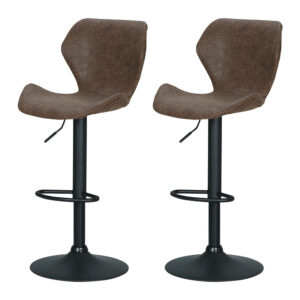 Artiss Frawley Vintage Bar Stools brown set of 2 at a kitchen counter