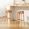 Artiss Apri rattan bar stools 2 piece set in a modern coastal kitchen island setting