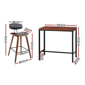 Artiss Bar Table And Stools Set Dining Desk Kitchen Chairs – Auz Sales Online Artiss Bar Table And Stools Set Dining Desk Kitchen Chairs - Image 4