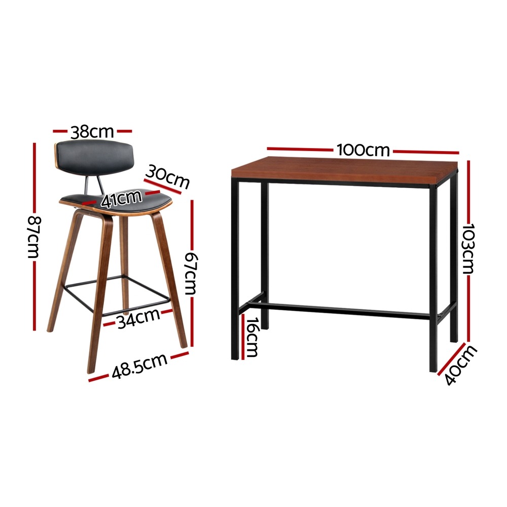 Artiss Bar Table And Stools Set Dining Desk Kitchen Chairs – Auz Sales Online Artiss Bar Table And Stools Set Dining Desk Kitchen Chairs - Image 4