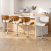 Artiss white gas lift bar stools set of 4 at a modern kitchen bench