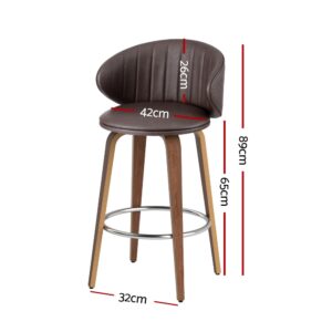 4X Artiss Bar Stools | Contoured Leather &Amp; Wood – Auz Sales Online Bar Stools