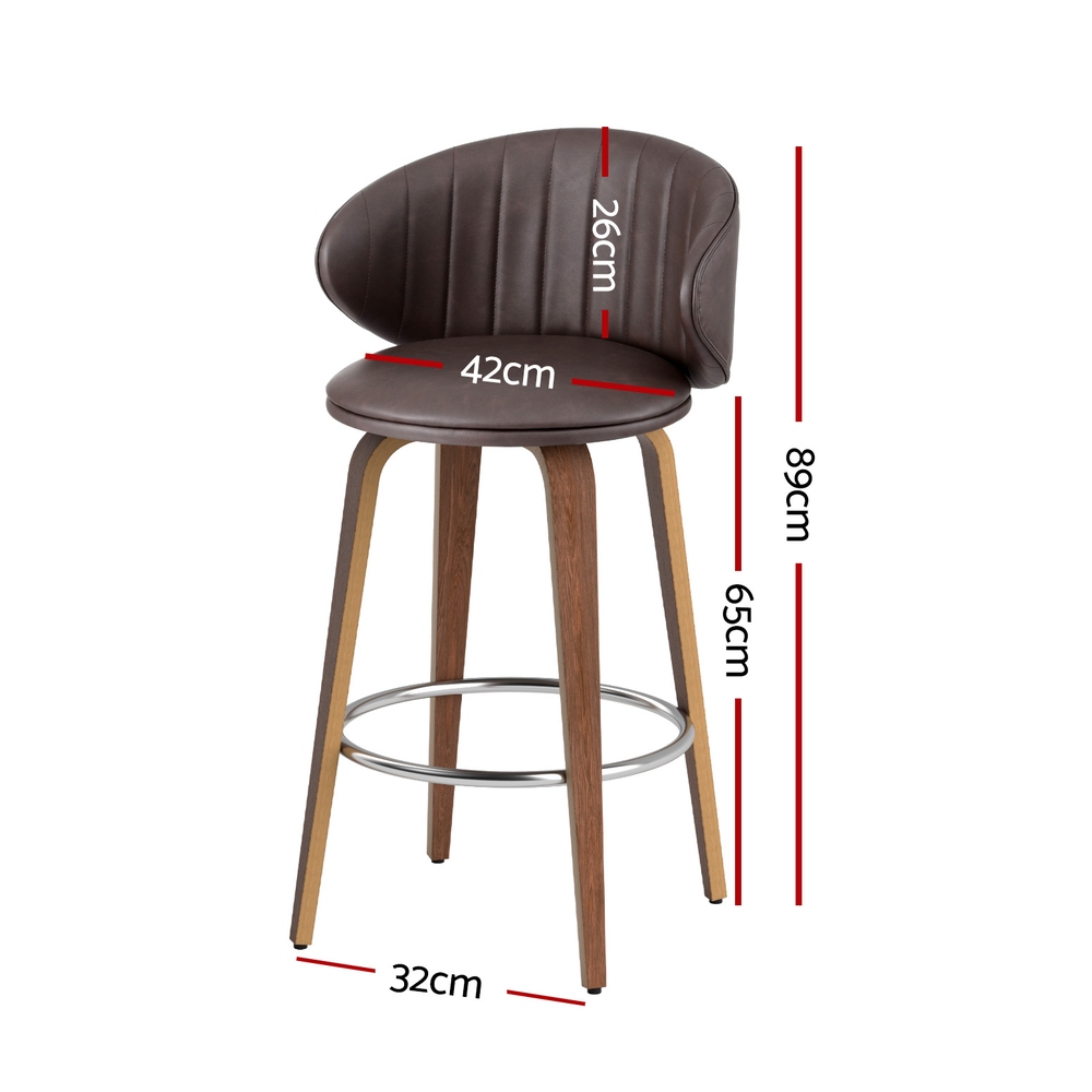 4X Artiss Bar Stools | Contoured Leather &Amp; Wood – Auz Sales Online Bar Stools