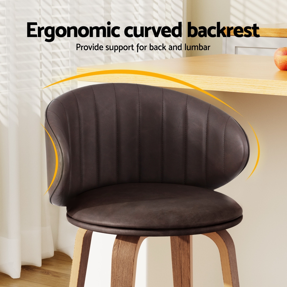 4X Artiss Bar Stools | Contoured Leather &Amp; Wood – Auz Sales Online Bar Stools