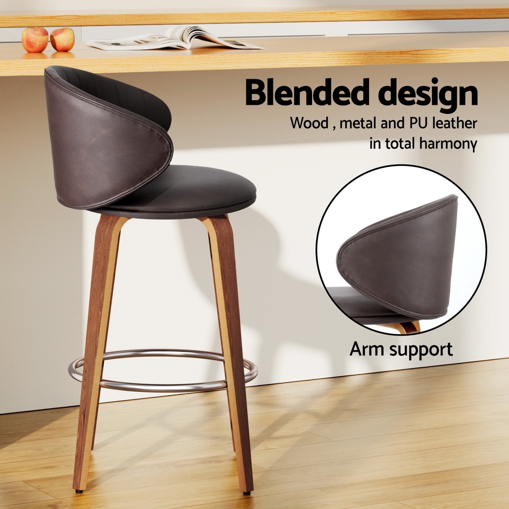 4X Artiss Bar Stools | Contoured Leather &Amp; Wood – Auz Sales Online Bar Stools