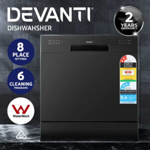 Devanti 8 Place Settings Benchtop Dishwasher Black – Auz Sales Online Devanti 8 Place Settings Benchtop Dishwasher Black - Image 4
