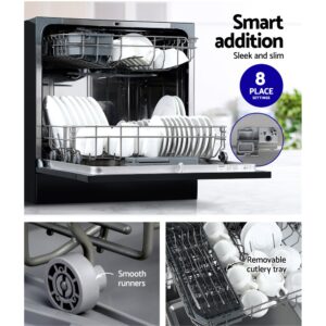 Devanti 8 Place Settings Benchtop Dishwasher Black – Auz Sales Online Devanti 8 Place Settings Benchtop Dishwasher Black - Image 5