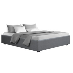 Artiss Toki King Gas Lift Bed Frame Base Grey - Image 8
