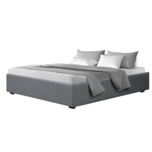 Artiss Toki King Gas Lift Bed Frame Base Grey - Image 3