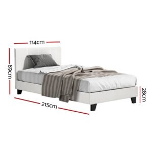 Artiss King Single Boucle Bed Frame Neo - Image 2