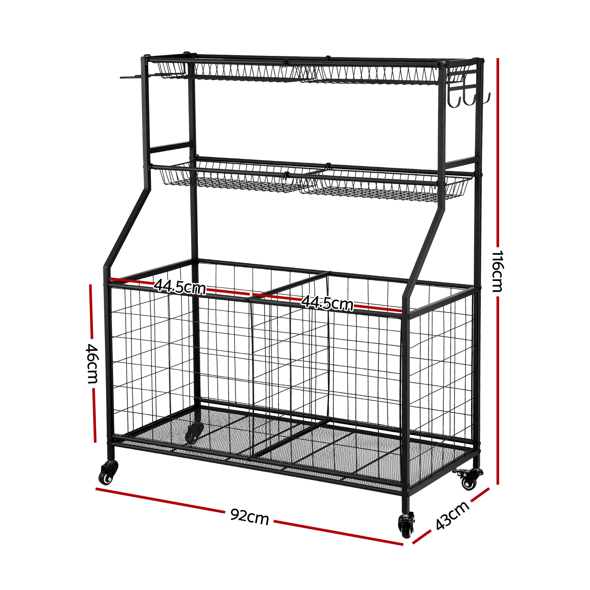 Everfit Sports Equipment Organizer With Wheels – Auz Sales Online Sports Equipment Organizer