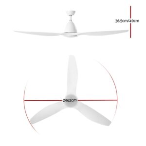 Devanti 64'' Ceiling Fan Dc Motor W/Light W/Remote - White - Image 2
