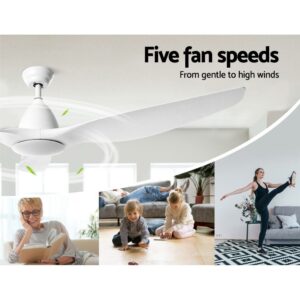Devanti 64'' Ceiling Fan Dc Motor W/Light W/Remote - White - Image 3