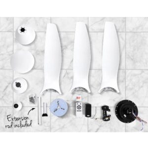 Devanti 64'' Ceiling Fan Dc Motor W/Light W/Remote - White - Image 6