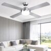 Devanti 52'' Ceiling Fan DC Motor w/Light w/Remote - Silver