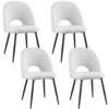 Artiss white boucle sherpa dining chairs set of 4 styled around a minimal wooden table