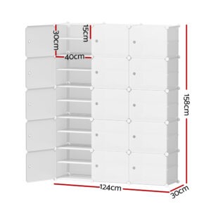 Artiss 15-Piece Stackable Shoe Rack Diy Storage Cube Set – Auz Sales Online Artiss 15-Piece Stackable Shoe Rack Diy Storage Cube Set - Image 4