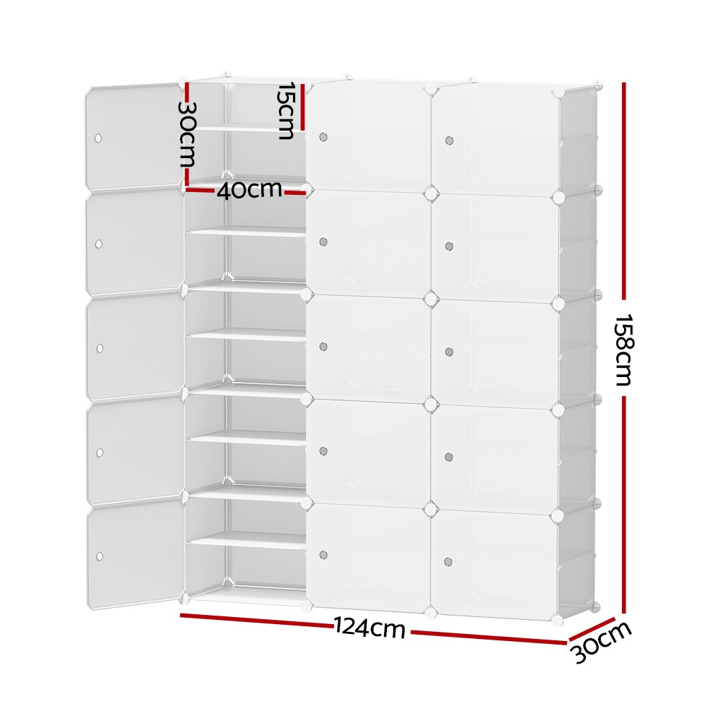Artiss 15-Piece Stackable Shoe Rack Diy Storage Cube Set – Auz Sales Online Artiss 15-Piece Stackable Shoe Rack Diy Storage Cube Set - Image 4