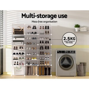 Artiss 15-Piece Stackable Shoe Rack Diy Storage Cube Set – Auz Sales Online Artiss 15-Piece Stackable Shoe Rack Diy Storage Cube Set - Image 6