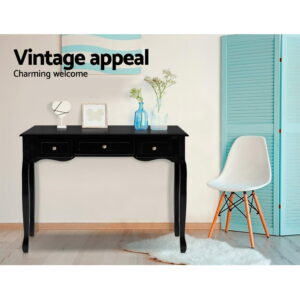 Artiss Black Hamptons Console Table 3 Drawers - Image 4