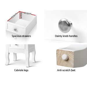 White Bedside Table