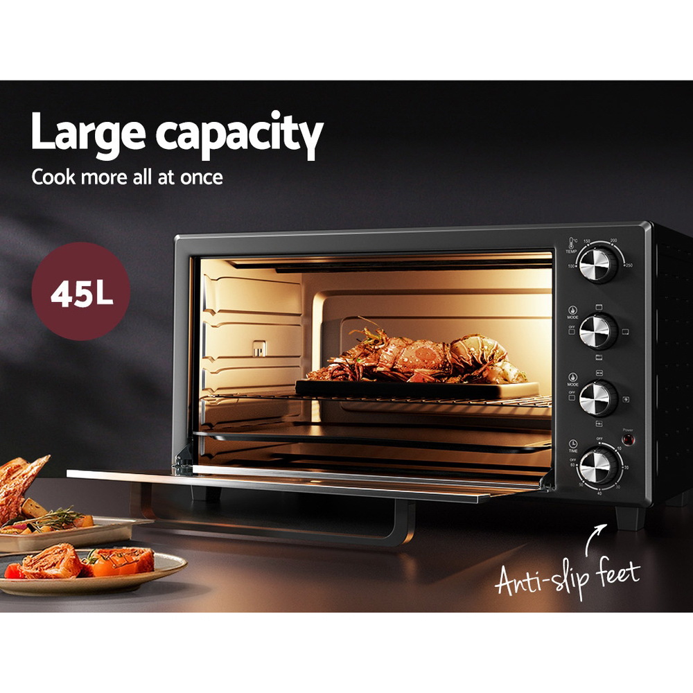 Devanti 45L Convection Oven Electric Fryer Ovens 1800W – Auz Sales Online Devanti 45L Convection Oven Electric Fryer Ovens 1800W - Image 3