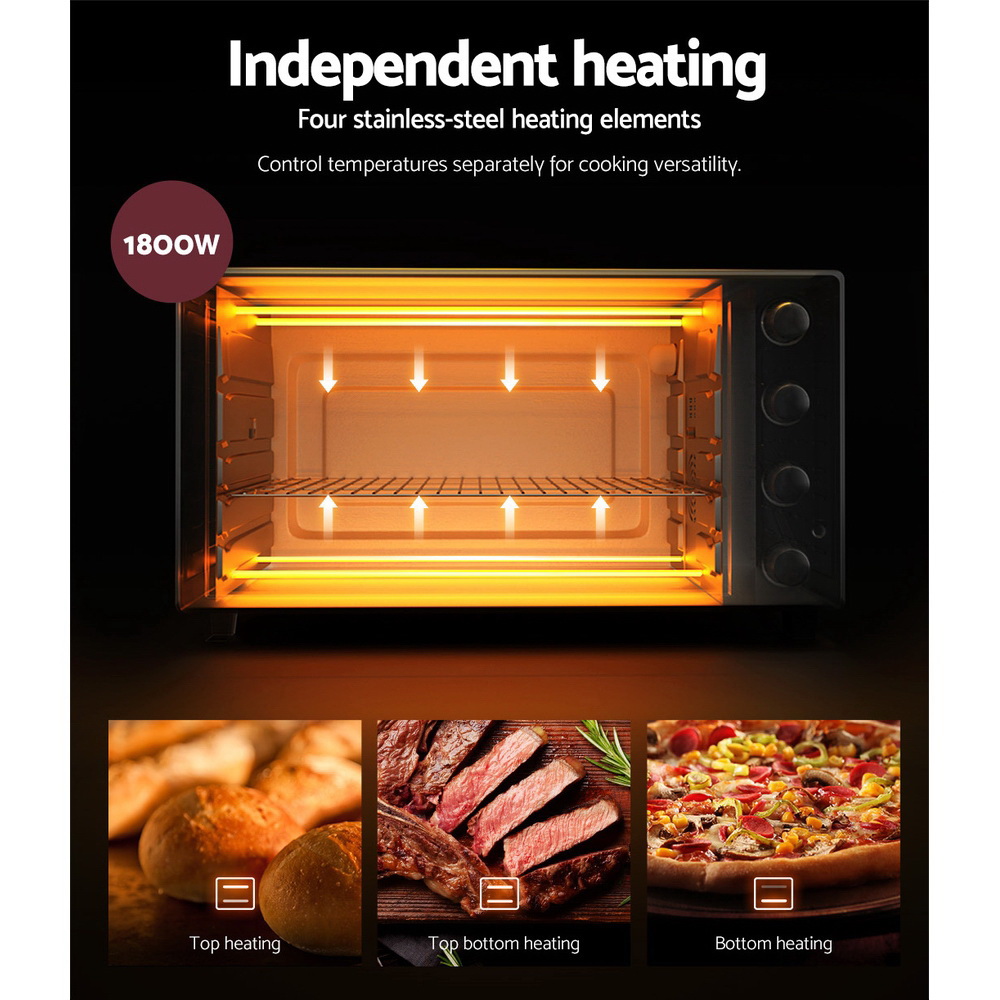 Devanti 45L Convection Oven Electric Fryer Ovens 1800W – Auz Sales Online Devanti 45L Convection Oven Electric Fryer Ovens 1800W - Image 5