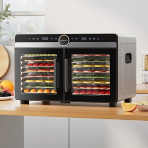 Devanti 16 Trays Food Dehydrator Dual-Zone Stainless Steel - Image 7