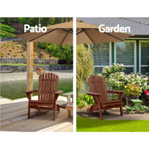 Gardeon 3Pc Adirondack Outdoor Table &Amp; Chairs Set Brown – Auz Sales Online Adirondack Chairs Set