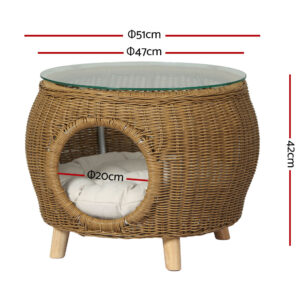 Wicker Pet Bed Coffee Table