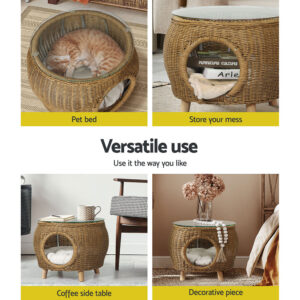 Wicker Pet Bed Coffee Table