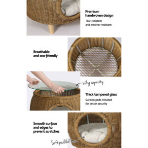 Wicker Pet Bed Coffee Table