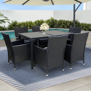 wicker outdoor dining set