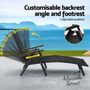7 Position Adjustable Backrest Mechanism On Gardeon Outdoor Lounger