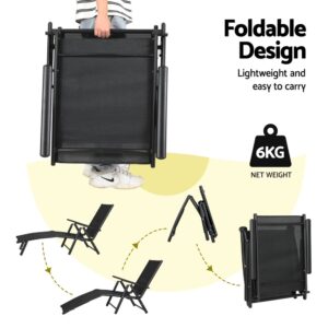 Gardeon Sun Lounge Outdoor Lounger Aluminium Folding - Image 6