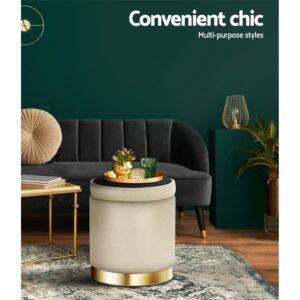 Velvet Storage Ottoman