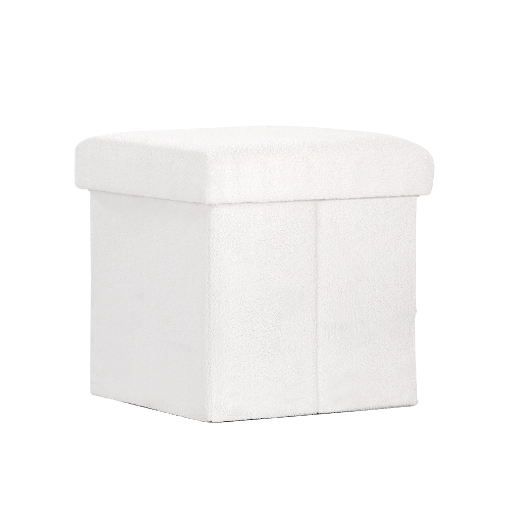 Artiss Ottoman Storage Foot Stool Vanity Square Teddy – Auz Sales Online Ottoman Storage Stool