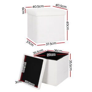 Artiss Ottoman Storage Foot Stool Vanity Square Teddy – Auz Sales Online Ottoman Storage Stool