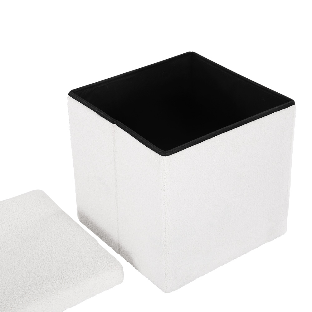 Artiss Ottoman Storage Foot Stool Vanity Square Teddy – Auz Sales Online Ottoman Storage Stool