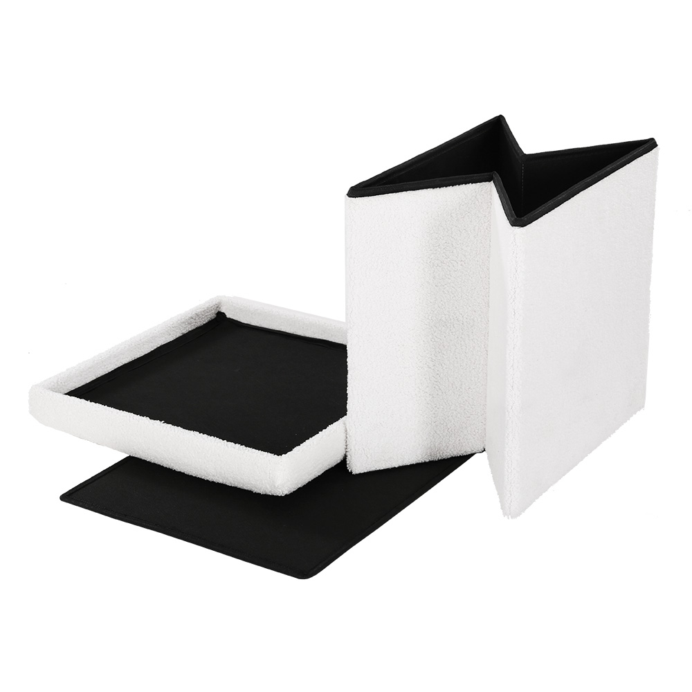 Artiss Ottoman Storage Foot Stool Vanity Square Teddy – Auz Sales Online Ottoman Storage Stool