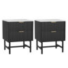 Artiss Black Bedside Tables - Set Of 2 Drawers – Auz Sales Online Black Bedside Tables
