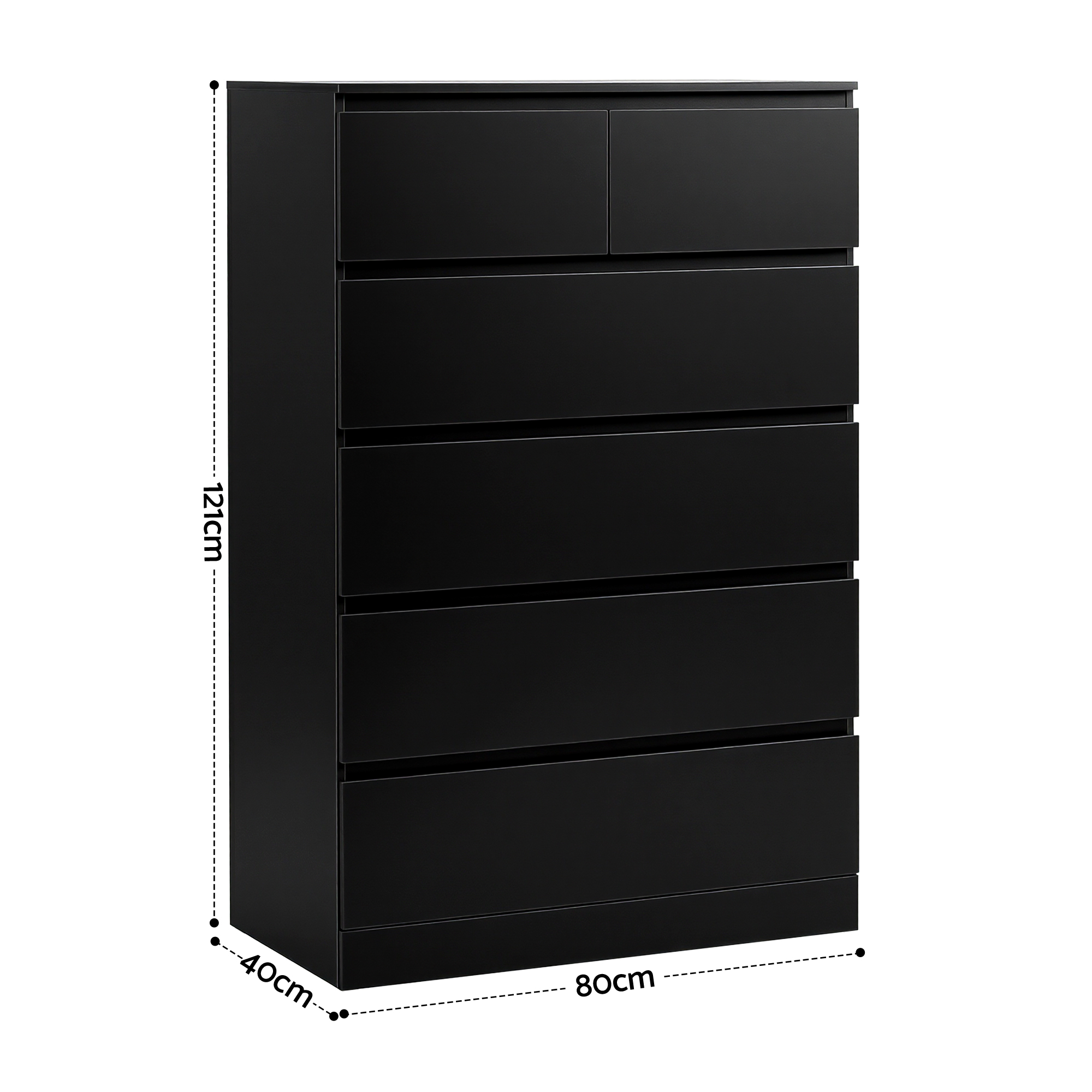 Artiss Pepe Black 6-Drawer Tallboy Chest – Auz Sales Online Black 6-Drawer Tallboy