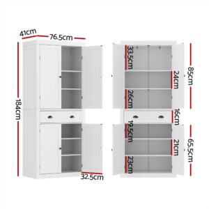 Artiss White Buffet Sideboard Storage Cabinet Hutch - Image 3