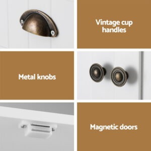 Artiss White Buffet Sideboard Storage Cabinet Hutch - Image 7