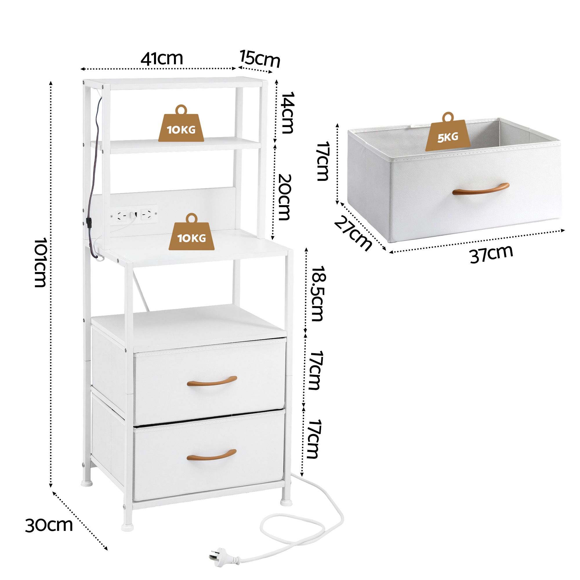 Artiss Tall Bedside Table | Led &Amp; Charging Station – Auz Sales Online Tall Bedside Table