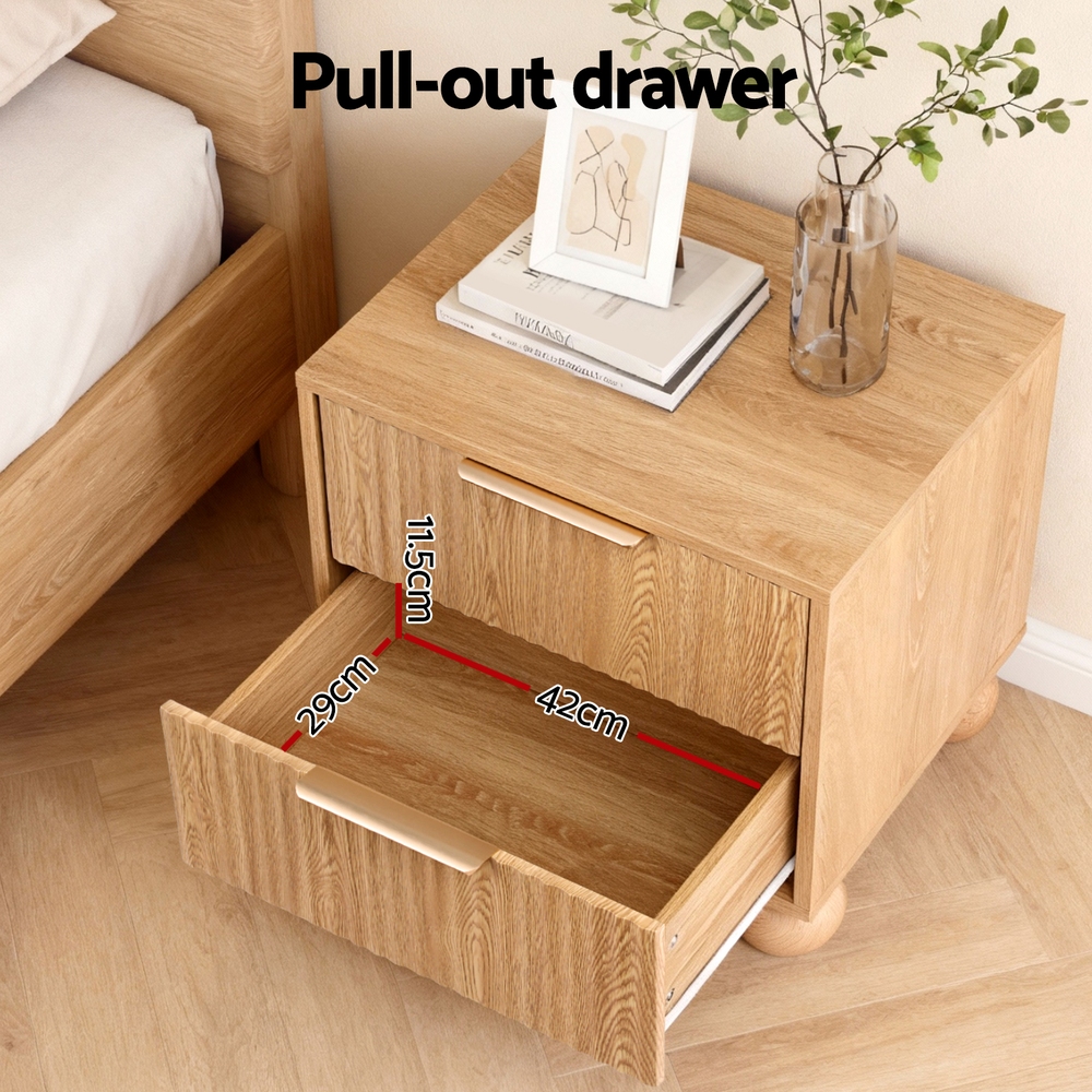 Artiss Rattan Bedside Table With 2 Drawers – Auz Sales Online Rattan Bedside Table